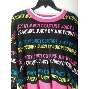 Juicy Couture Women's  Black Long Sleeve Crew Neck Pullover Sweater Sz Large